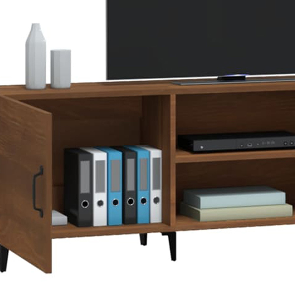 vidaXL 2 Door 2 Shelf Brown Wooden TV Cabinet Image 8