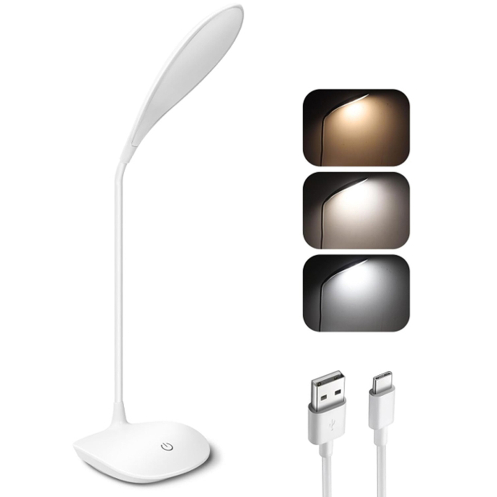 ExtraStar White USB LED Desk Lamp with Touch Control Image 1