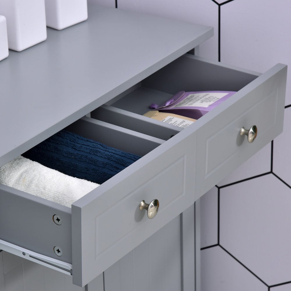 Kleankin 2 Door 2 Drawer Grey Floor Cabinet Image 4