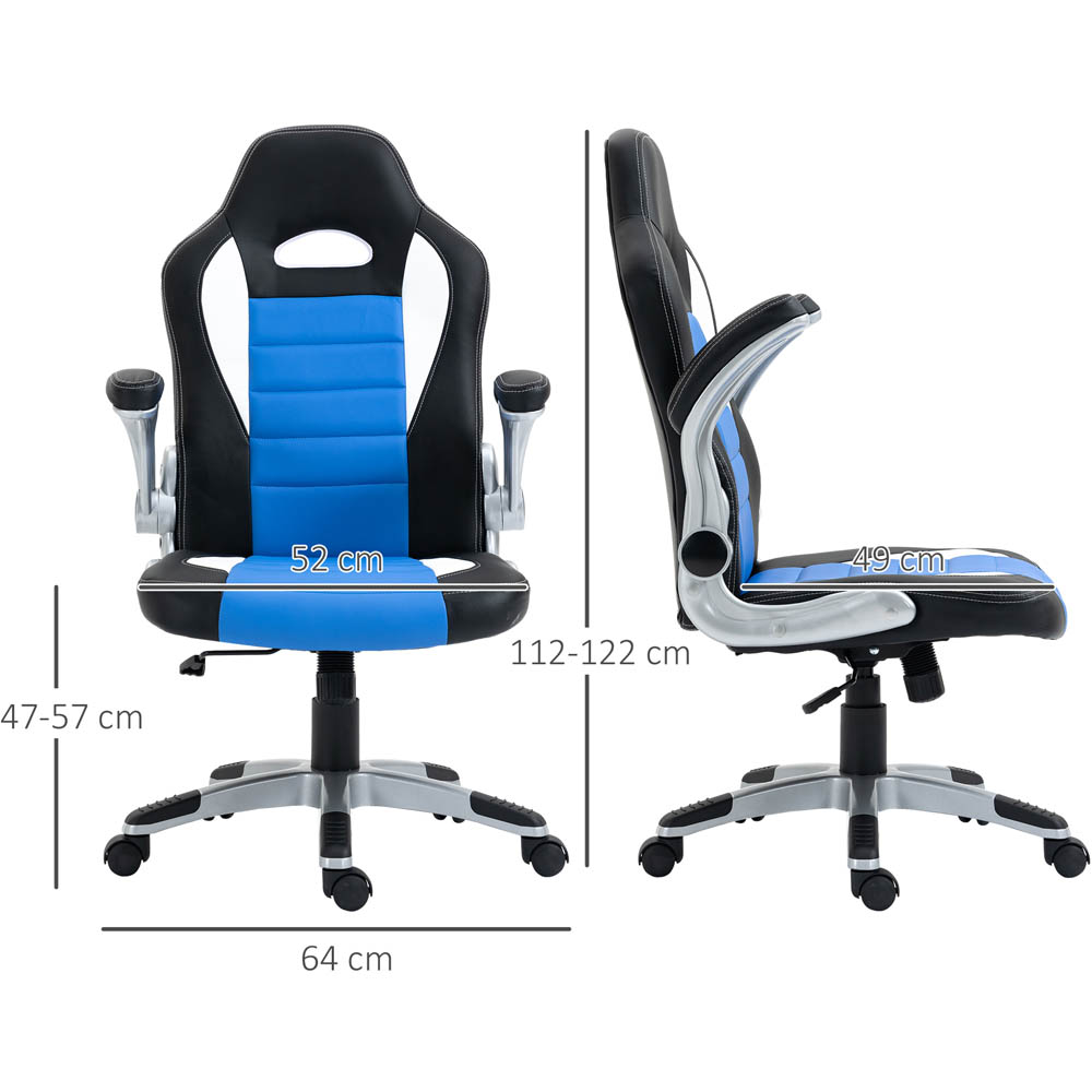 Portland Blue PU Leather Racing Gaming Chair Image 8