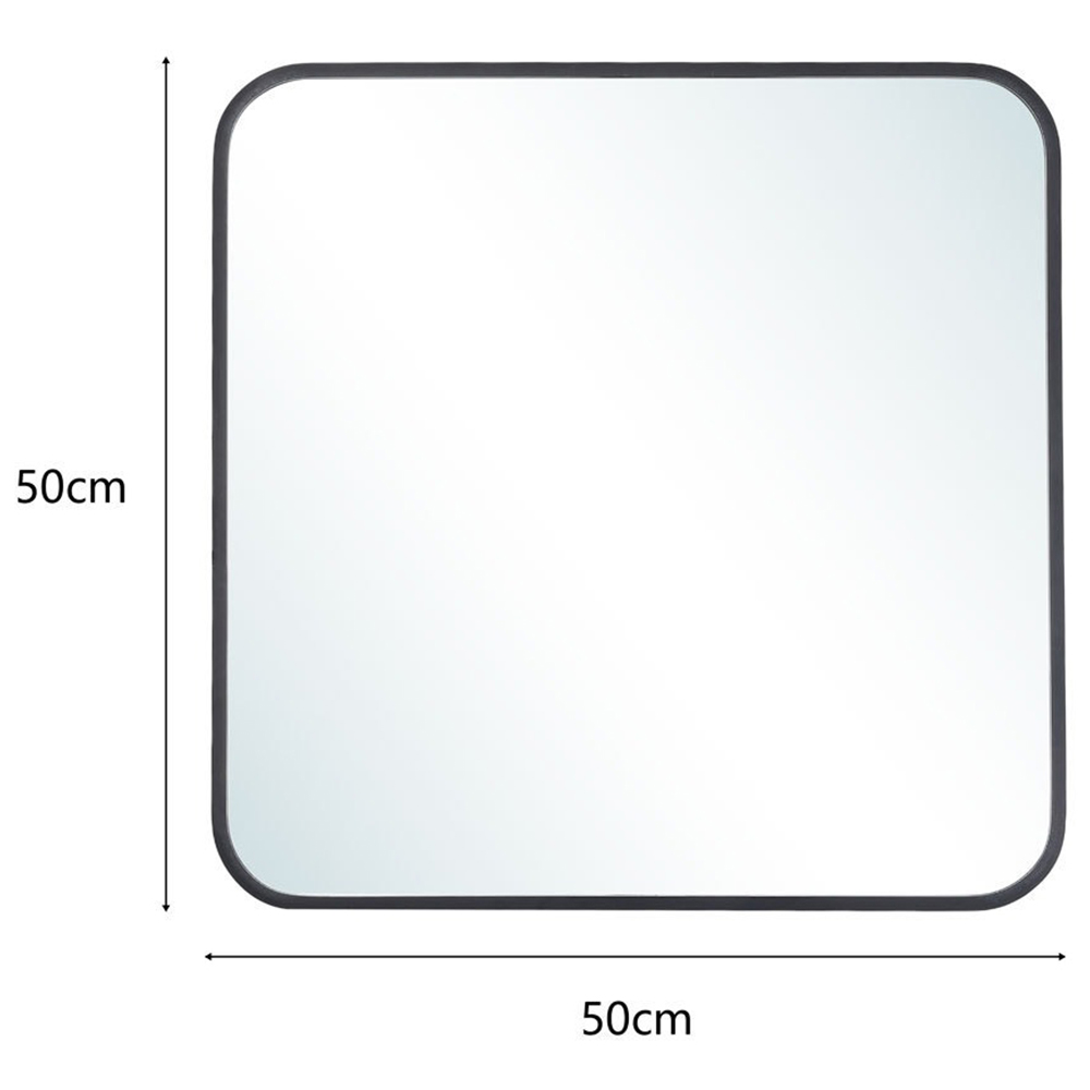Living and Home Black Square Wall Mirror 50 x 50cm Image 5