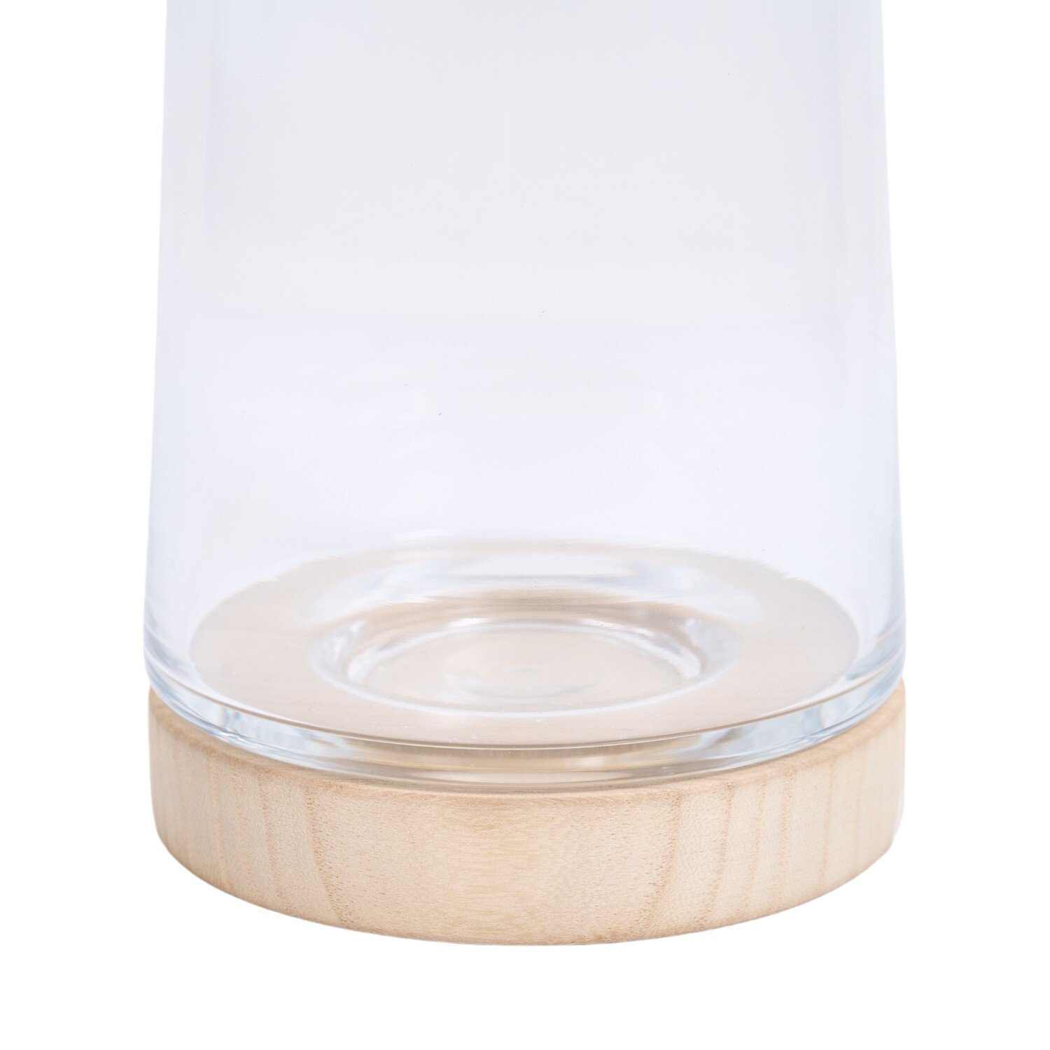 Clear Hurricane with Wooden Base Clear Image 3