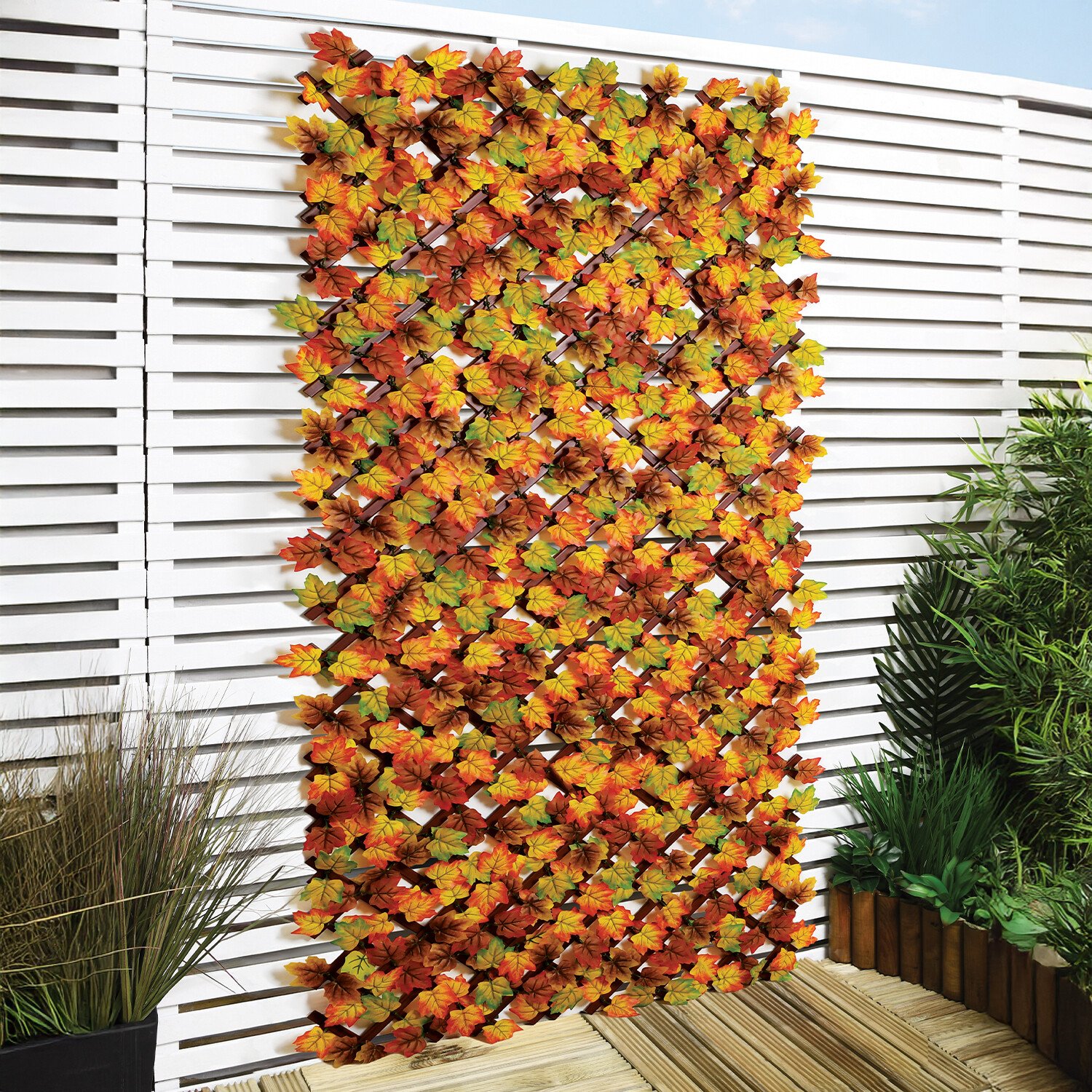 Autumn Leaf Fence Multicolour Image
