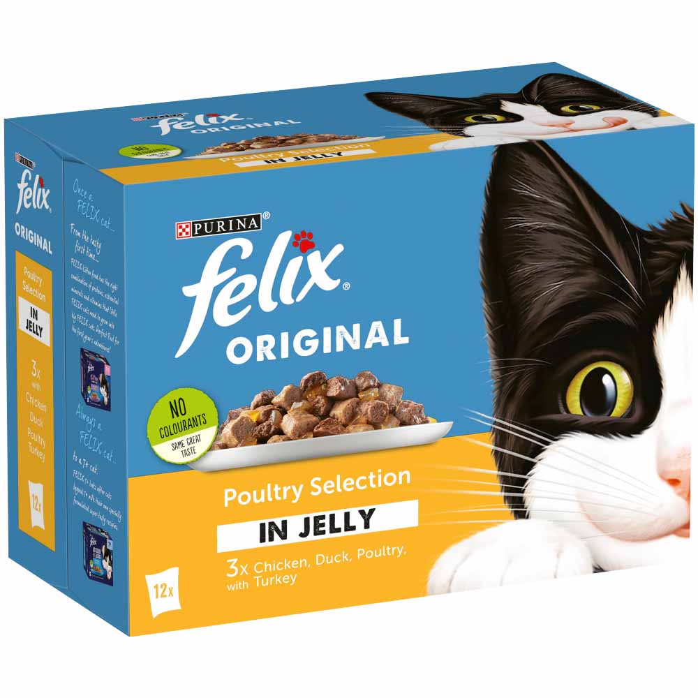 Felix Original Poultry Selection in Jelly Cat Food 12 x 100g Image 3
