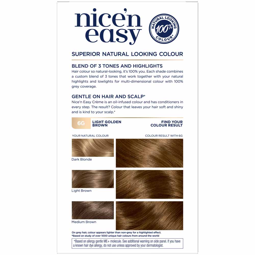 Clairol Nice'n Easy Light Golden Brown 6G Permanent Hair Dye Image 2