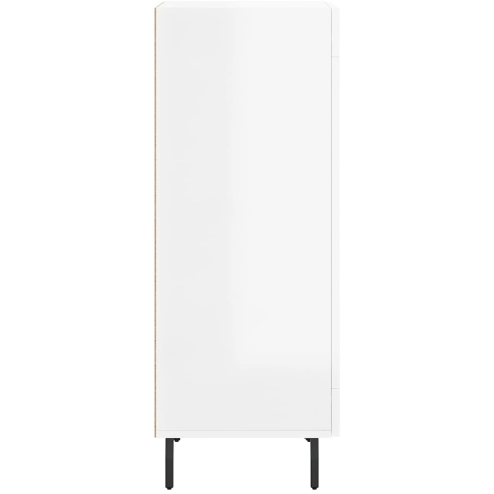 vidaXL Single Door High Gloss White Sideboard Image 7