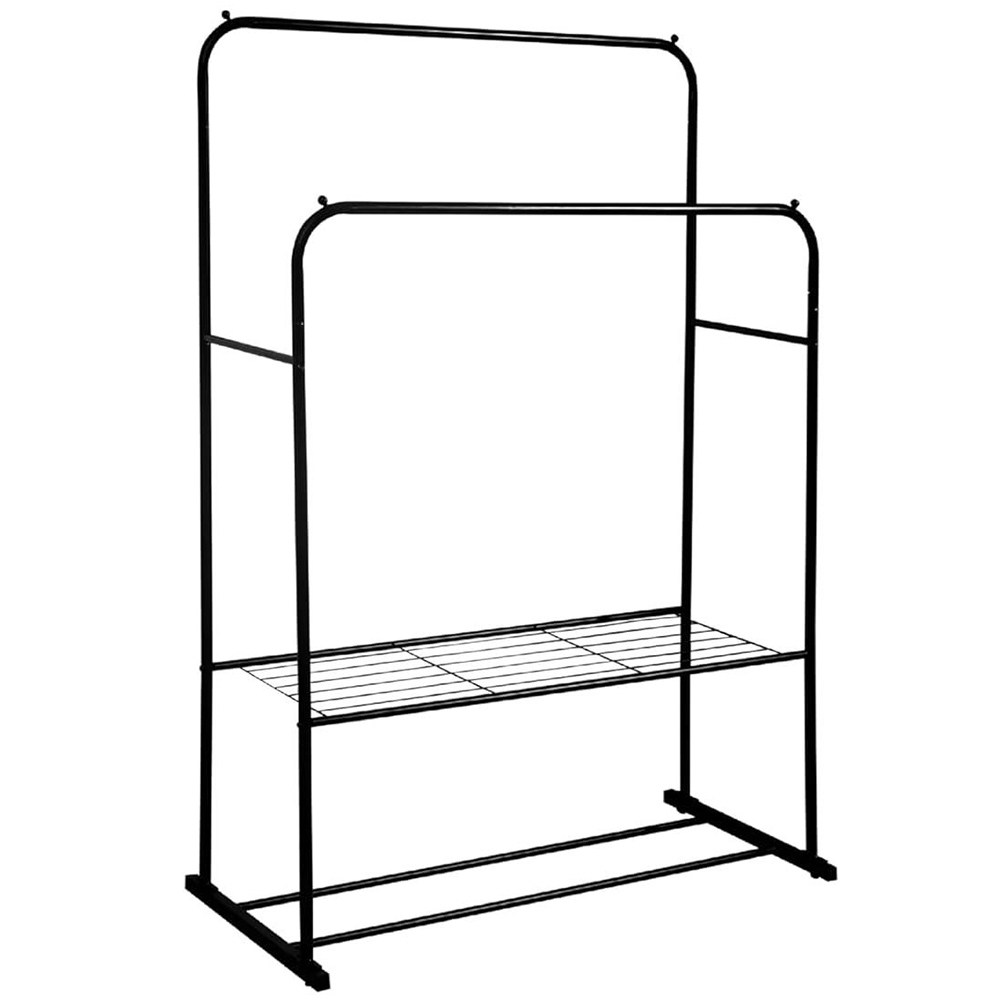 House of Home Black Double Clothes Rail Image 1