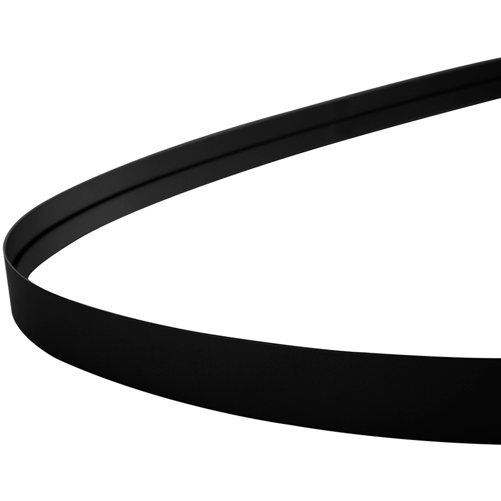 H&O Direct Black Decorative Oval Wall Mirror with Metal Frame Image 4