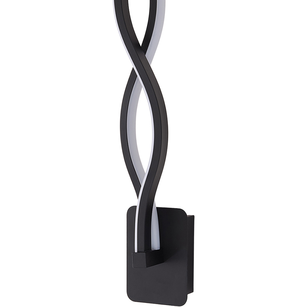 Living and Home Black LED Modern Wave Design Wall Light | Wilko