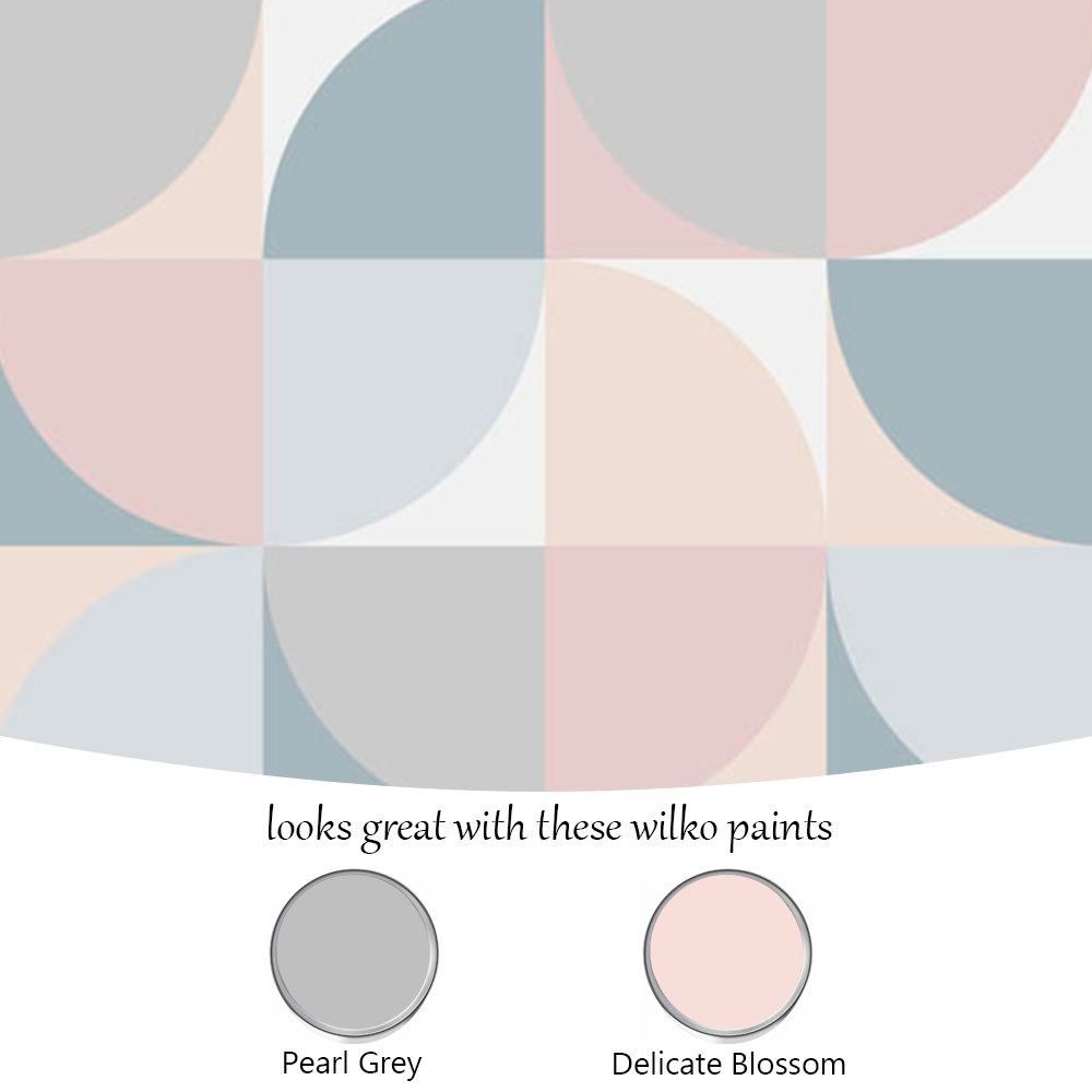 Fresco Retro Crescent Soft Pastels Wallpaper Image 4