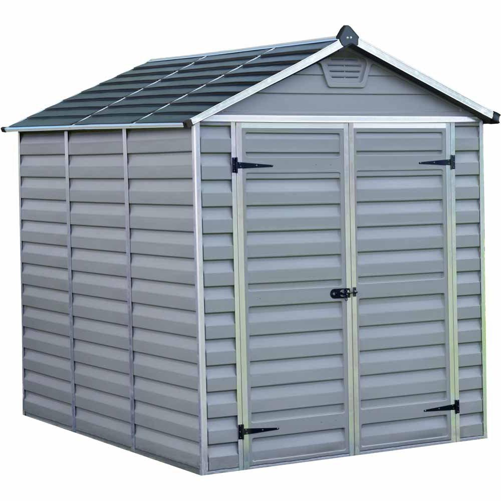 Palram 6 x 8ft Anthracite Skylight Plastic Garden Shed Image 1