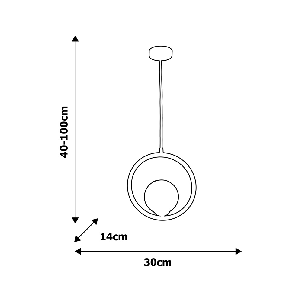 Milagro Boston Black Pendant Lamp 230V Image 3