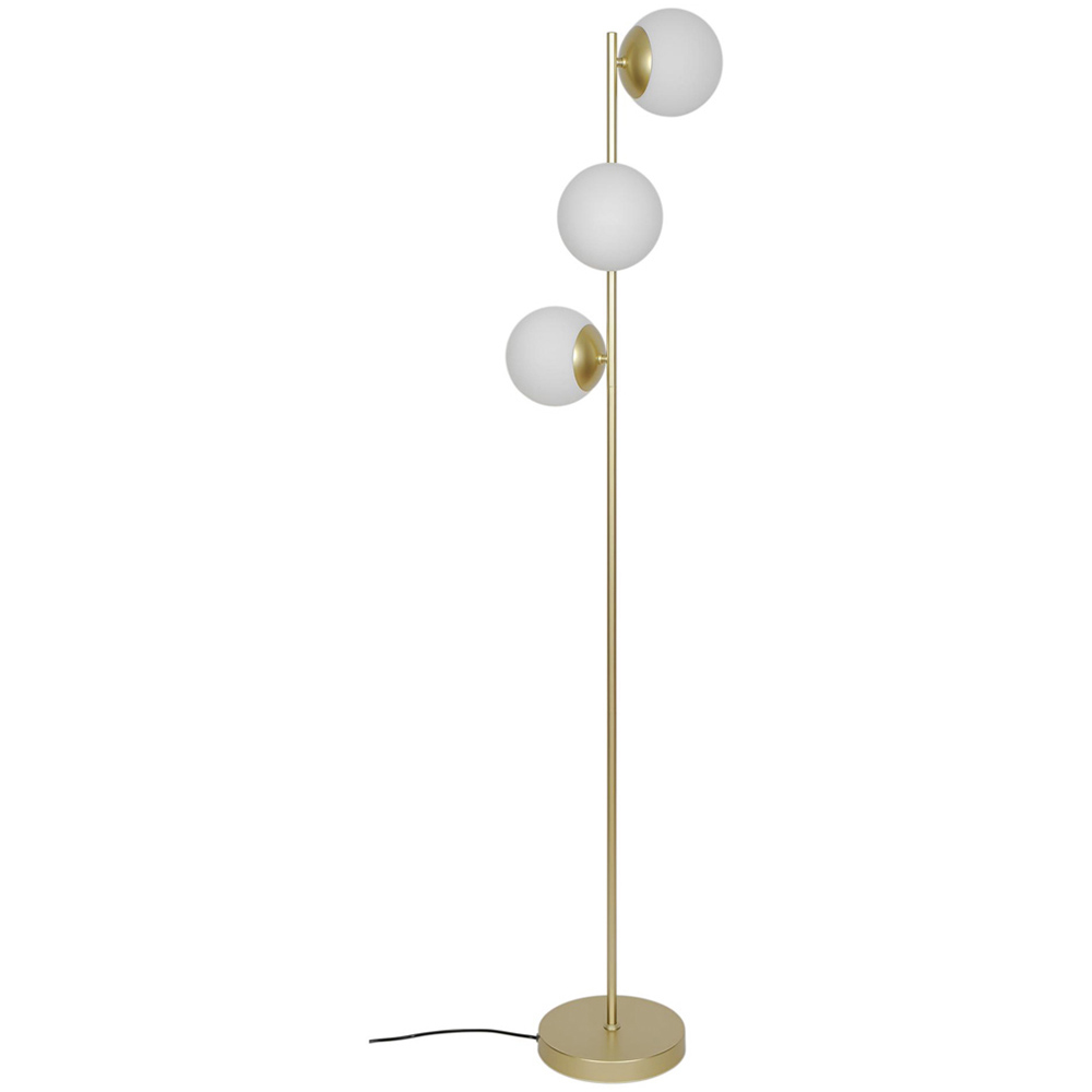 Nordlux Lilly 3 Light Brass Opal Glass Floor Lamp Image 1
