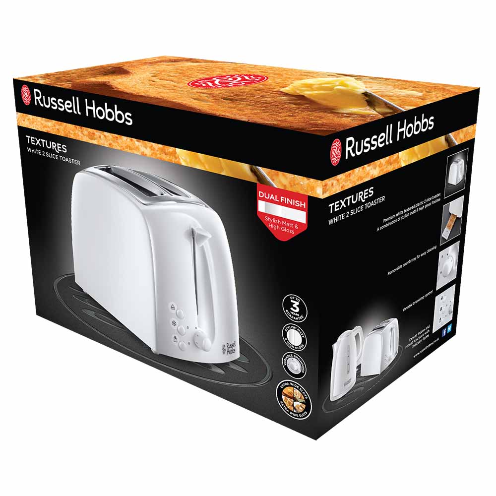Russel Hobbs 21640 White Textures 2 Slice Toaster Image 8
