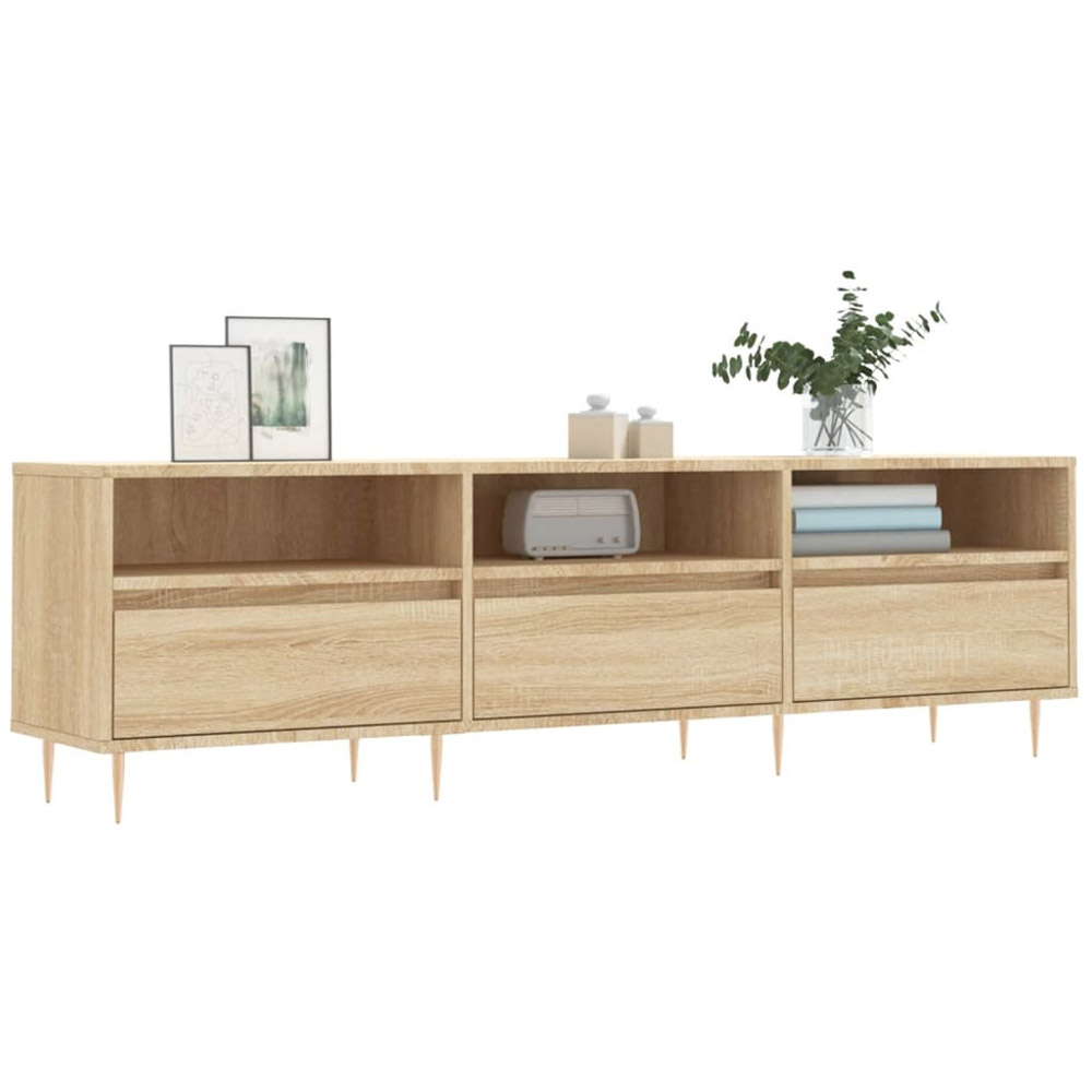 vidaXL 3 Door 3 Shelf Sonoma Oak TV Cabinet Image 3