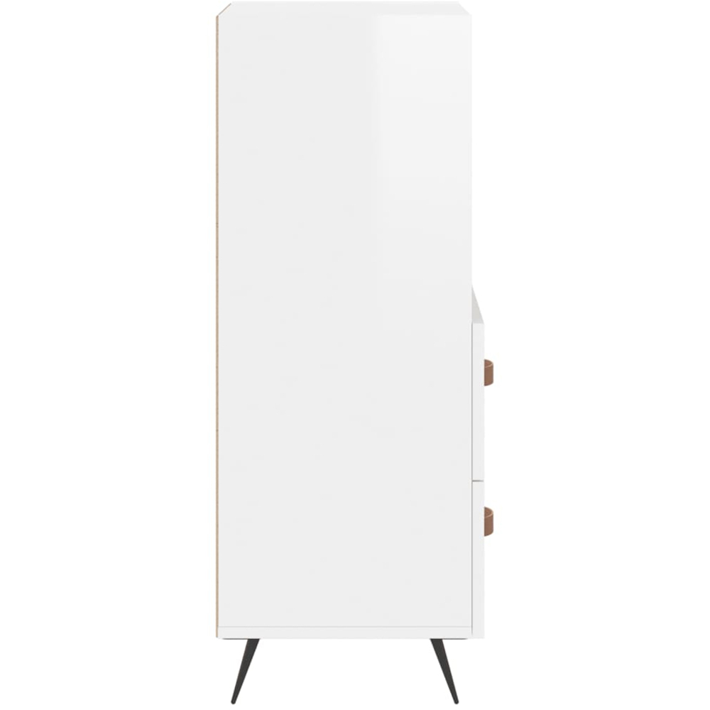 vidaXL 2 Drawer 2 Shelf High Gloss White Sideboard Image 7