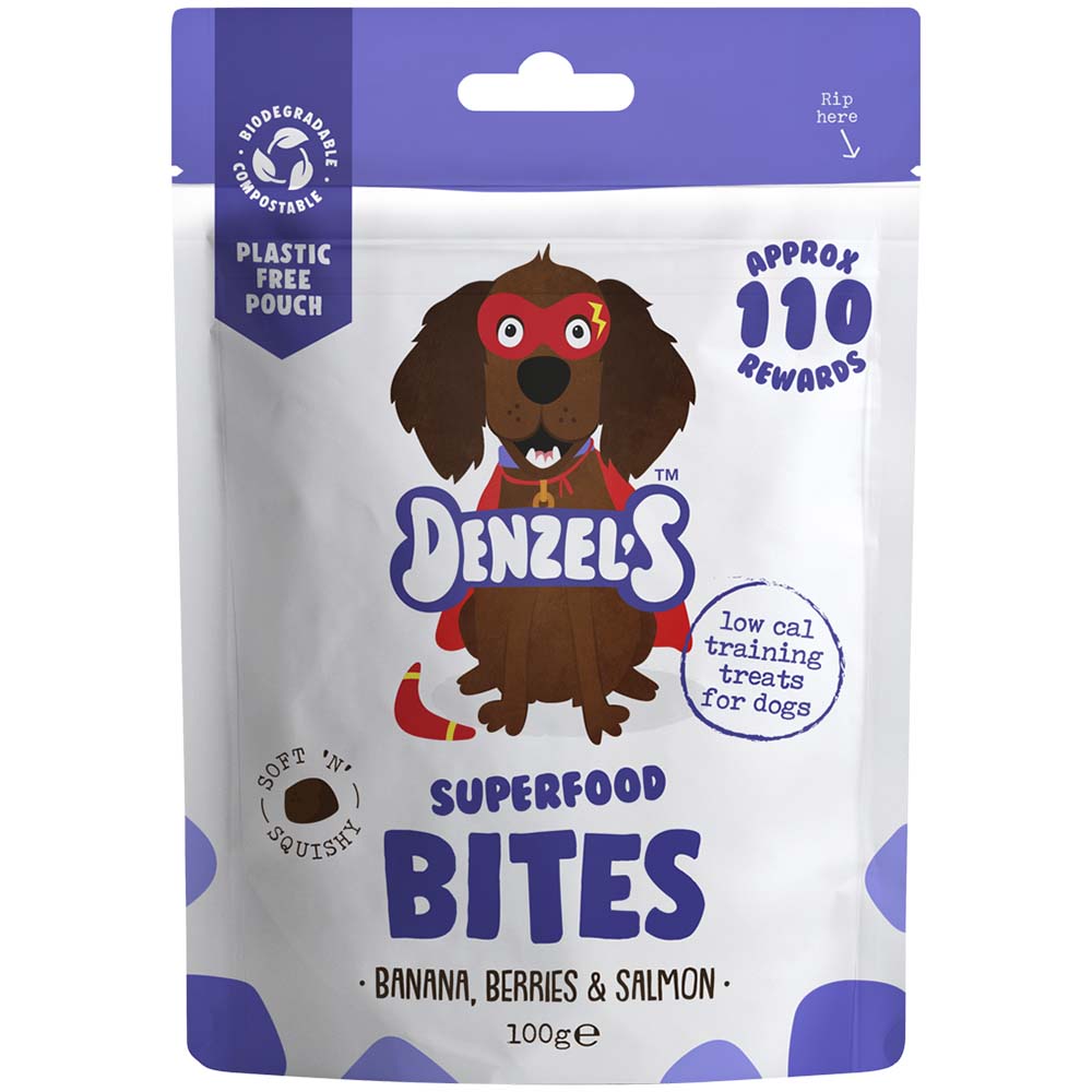Denzel's Superfood Bites Dog Treats 100g Image 1