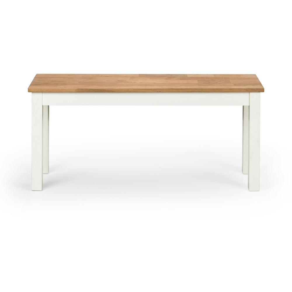 Julian Bowen Coxmoor 2 Seater Ivory and Oak Dining Bench Image 3