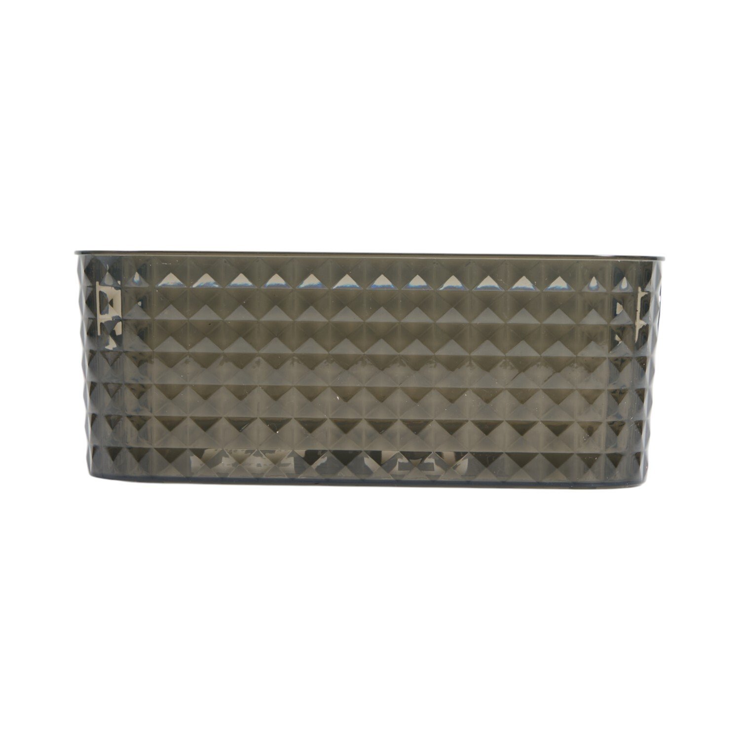 Diamond Storage Basket Grey and Clear Small Image 1