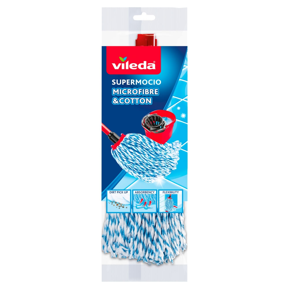 Vileda Supermocio Microfibre and Cotton Mop Refill Image 1