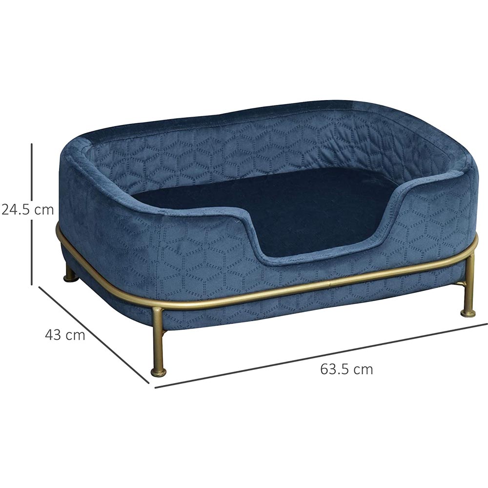PawHut Pet Sofa Dog Bed Couch Blue Image 2