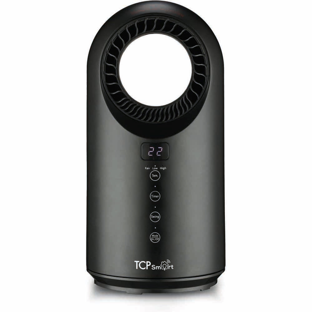 TCP 1500W Smart Wi-Fi Heating and Cooling Bladeless Black Fan Image 5