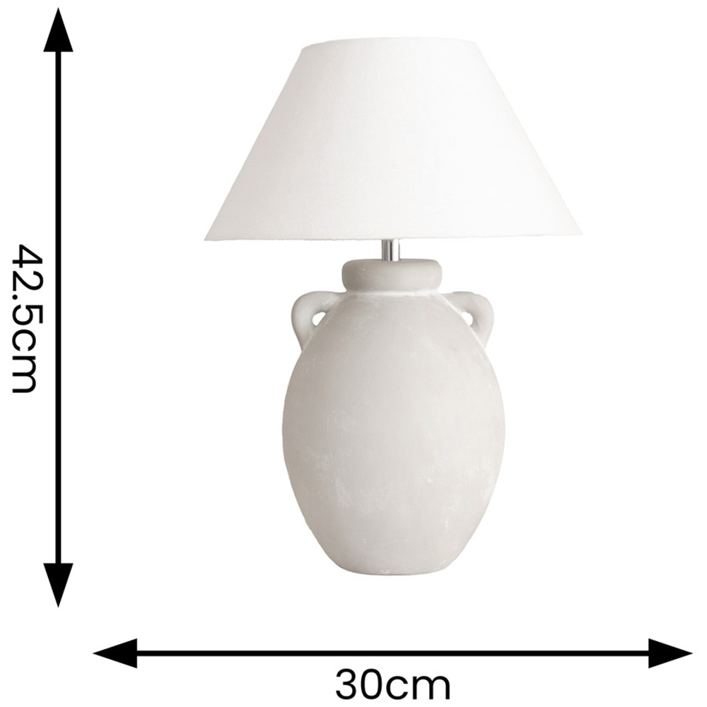 ValueLights Daphne Linen Tapered Lamp Shade Stoneware Ceramic Vase LED Table Lamp Image 4