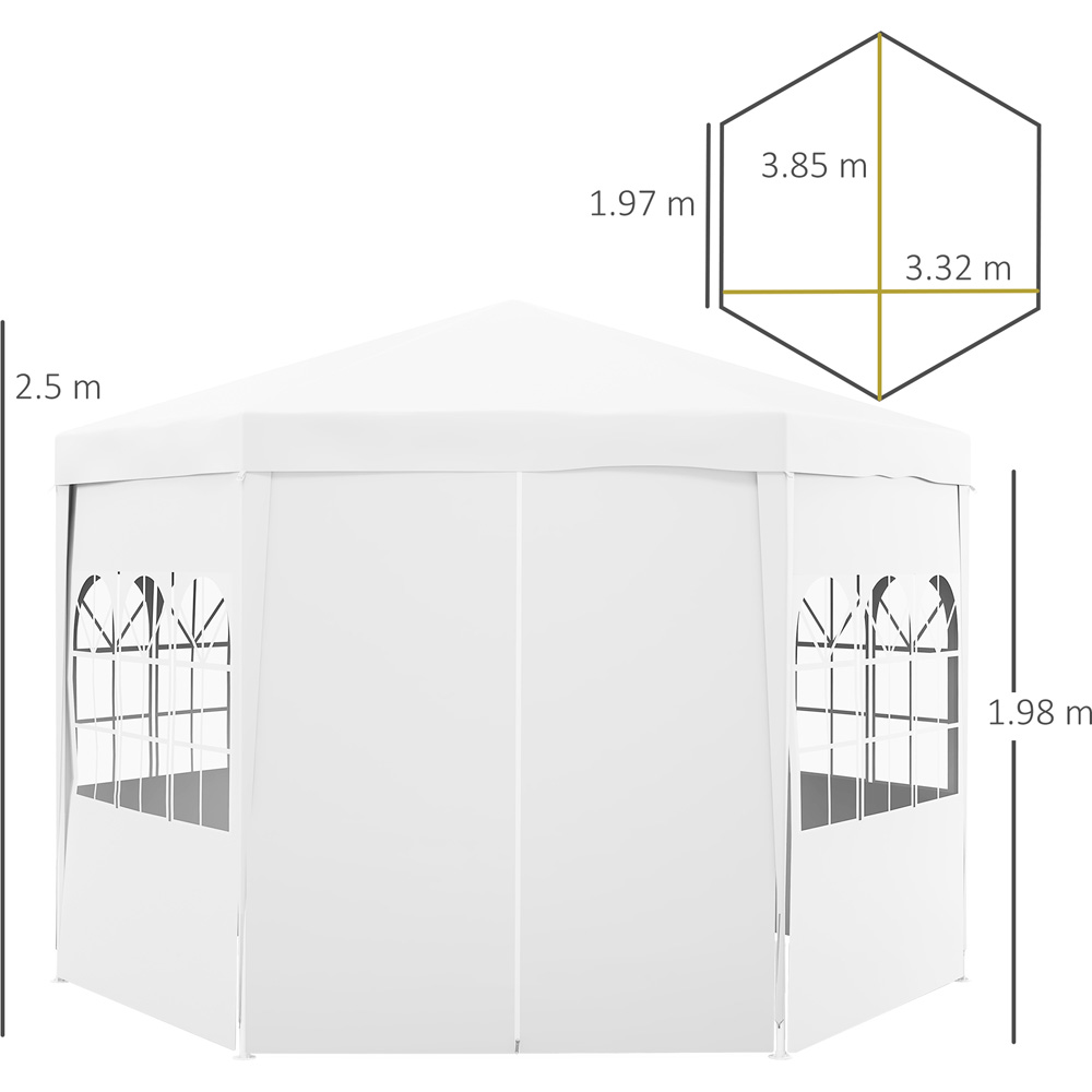 Outsunny 4m White Gazebo Party Tent with 6 Removable Side Walls Image 7