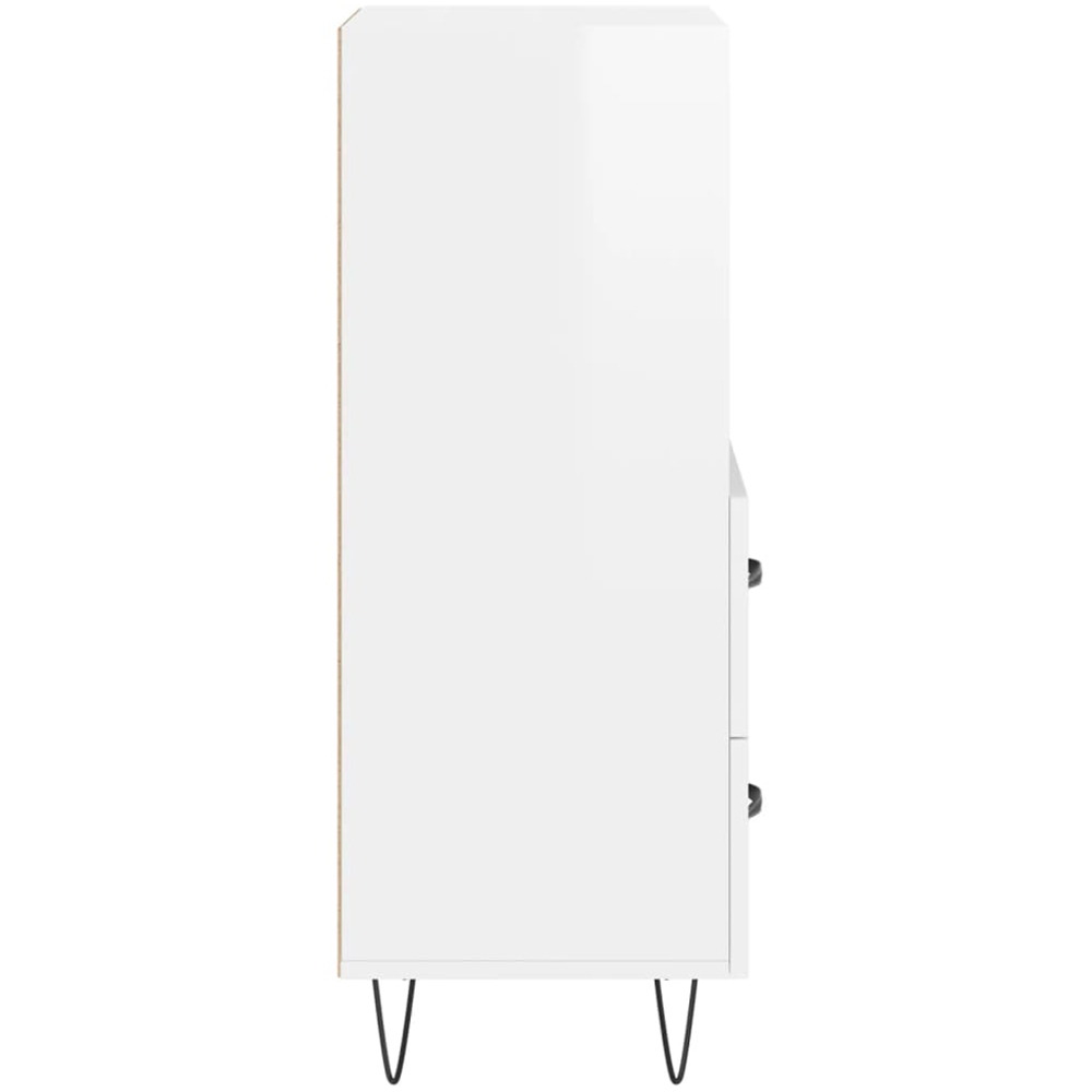 vidaXL 2 Drawer 2 Shelf High Gloss White Sideboard Image 7