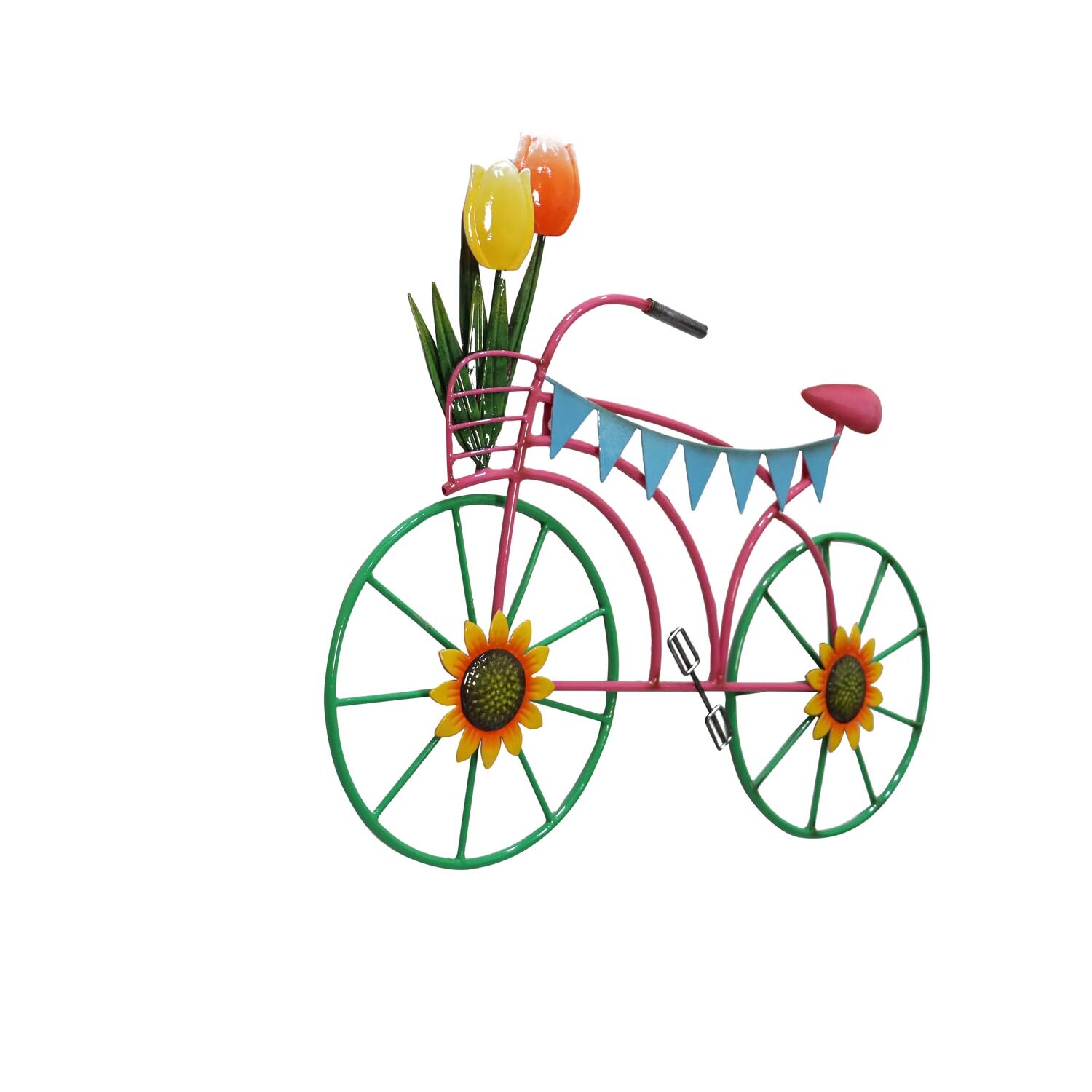 Indoor/Outdoor Bright Flower Bike Hanging Image 3
