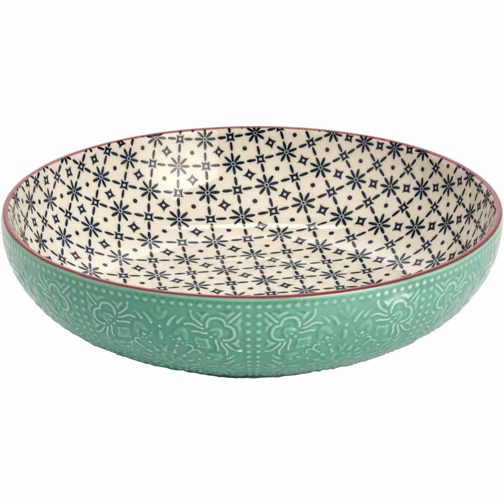 Wilko Mezze Turquoise And Coral Salad Bowl Image 1
