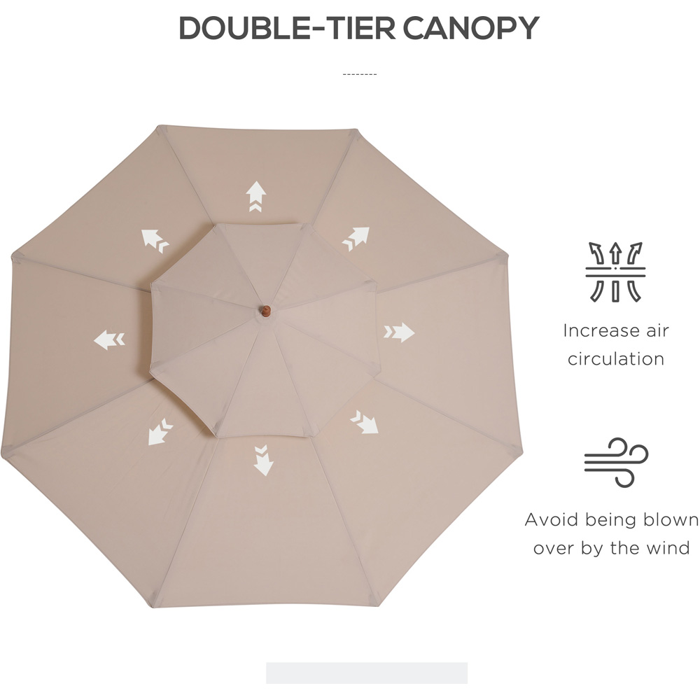 Outsunny Beige Umbrella Parasol 2.65m Image 7