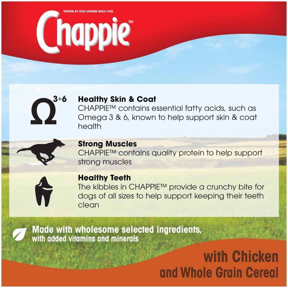 Chappie Chicken and Whole Grain Cereal Complete Dry Dog Food Case of 3 x 3kg Image 9