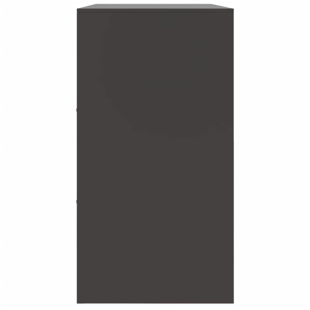 vidaXL 3 Door Black Metal Sideboard Image 7