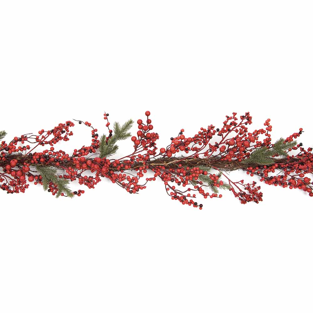 Premier 1.8m Rattan Garland with Red Berry Image 1