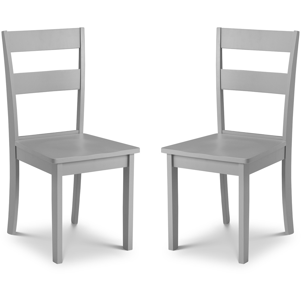 Julian Bowen Kobe Set of 2 Grey Dining Chair Image 2