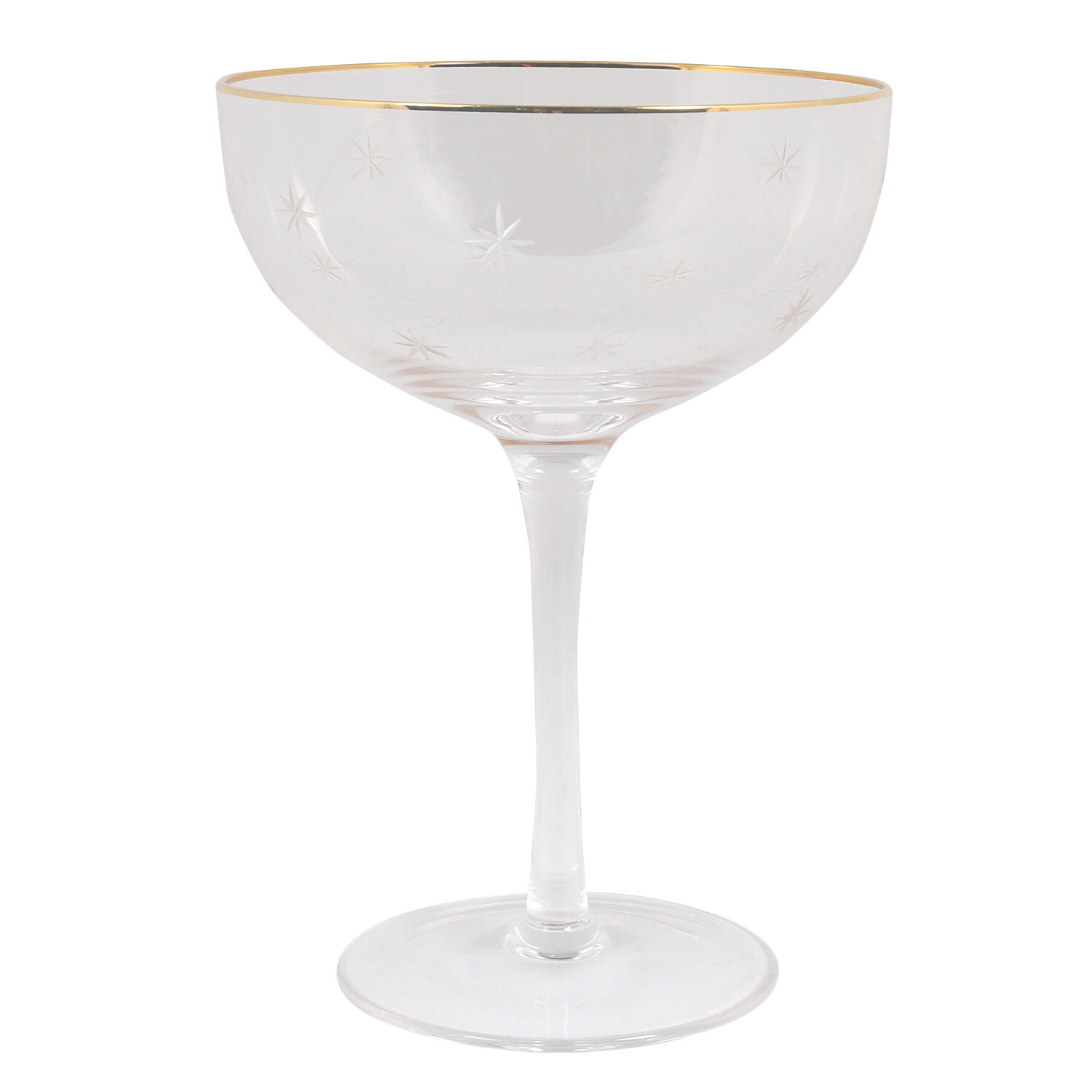 Star Etching Clear Champagne Glass Image 1
