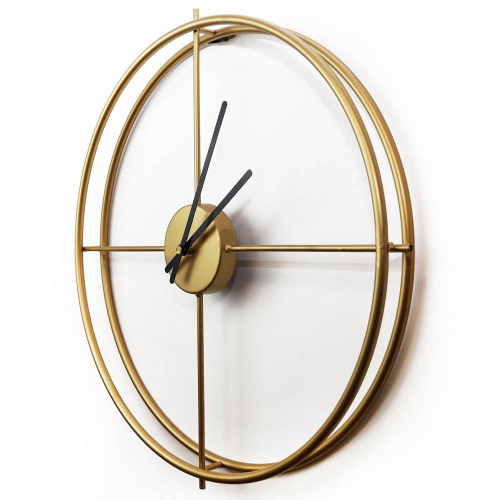 Walplus Gold Larrys Minimalist Iron Round Wall Clock 50cm Image 3