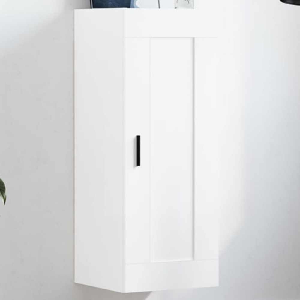 vidaXL Single Door White Wall Mounted Slim Cabinet Image 1