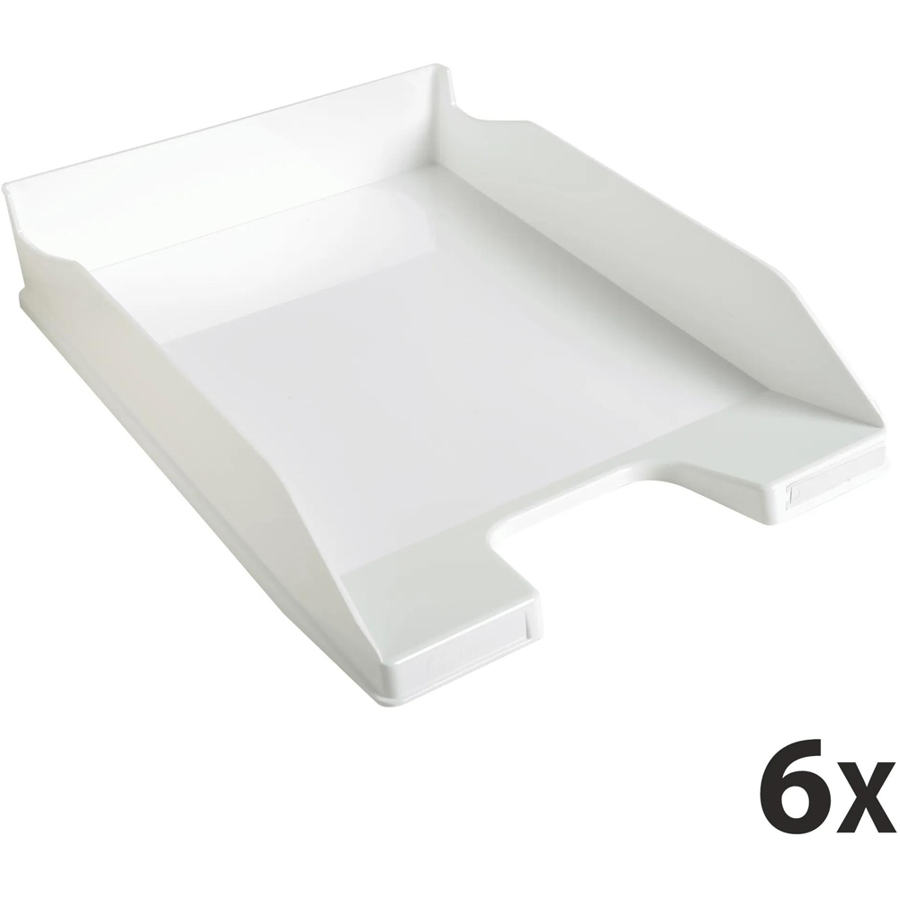 Exacompta Gloss White Gloss Letter Tray 6 Pack Image 4