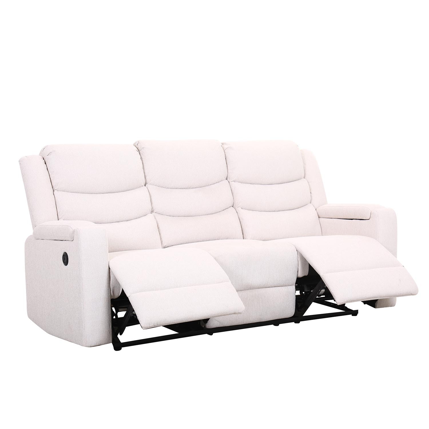 Heritage 3 Seater Ivory Manual Recliner Sofa Image 3
