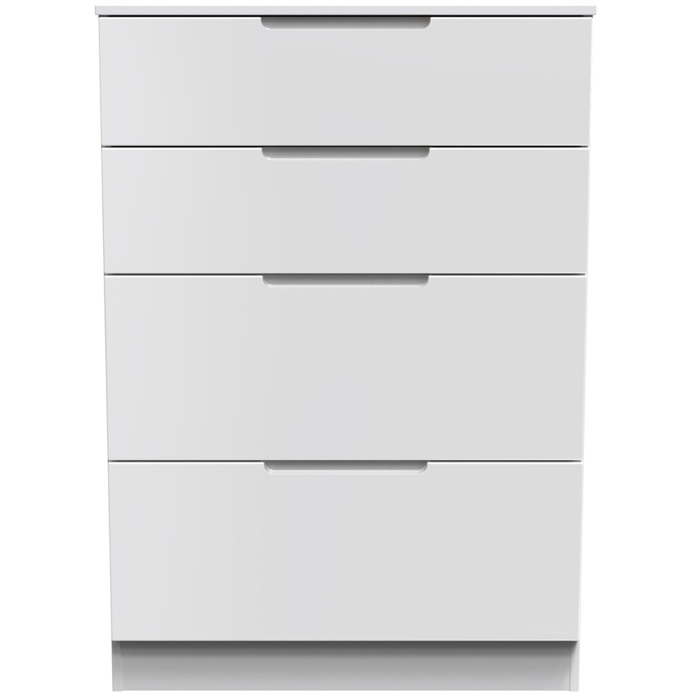 Crowndale Milan 4 Drawer Gloss White Deep Chest of Drawers Image 2