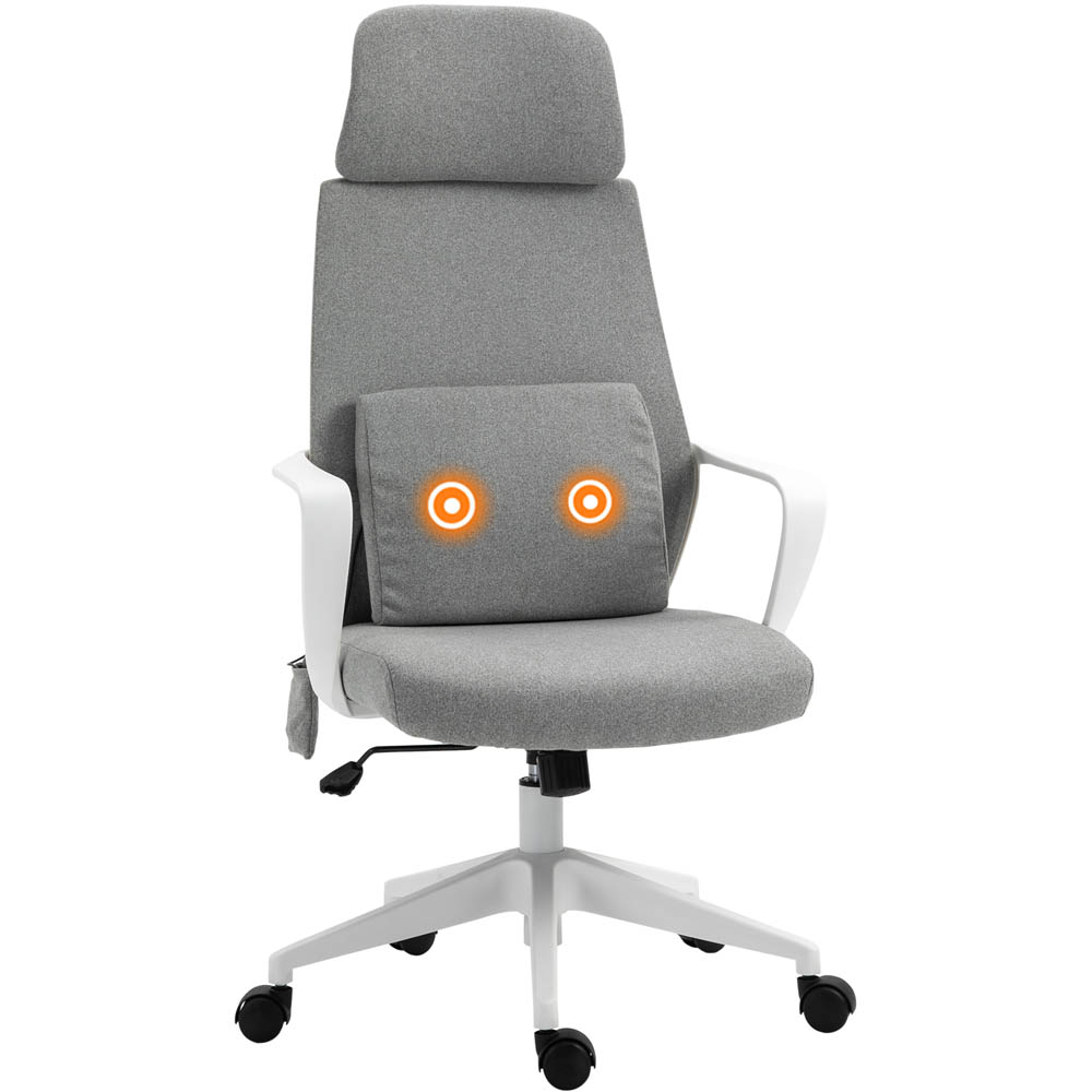 Portland Grey Swivel Lumbar Massage Office Chair Image 2