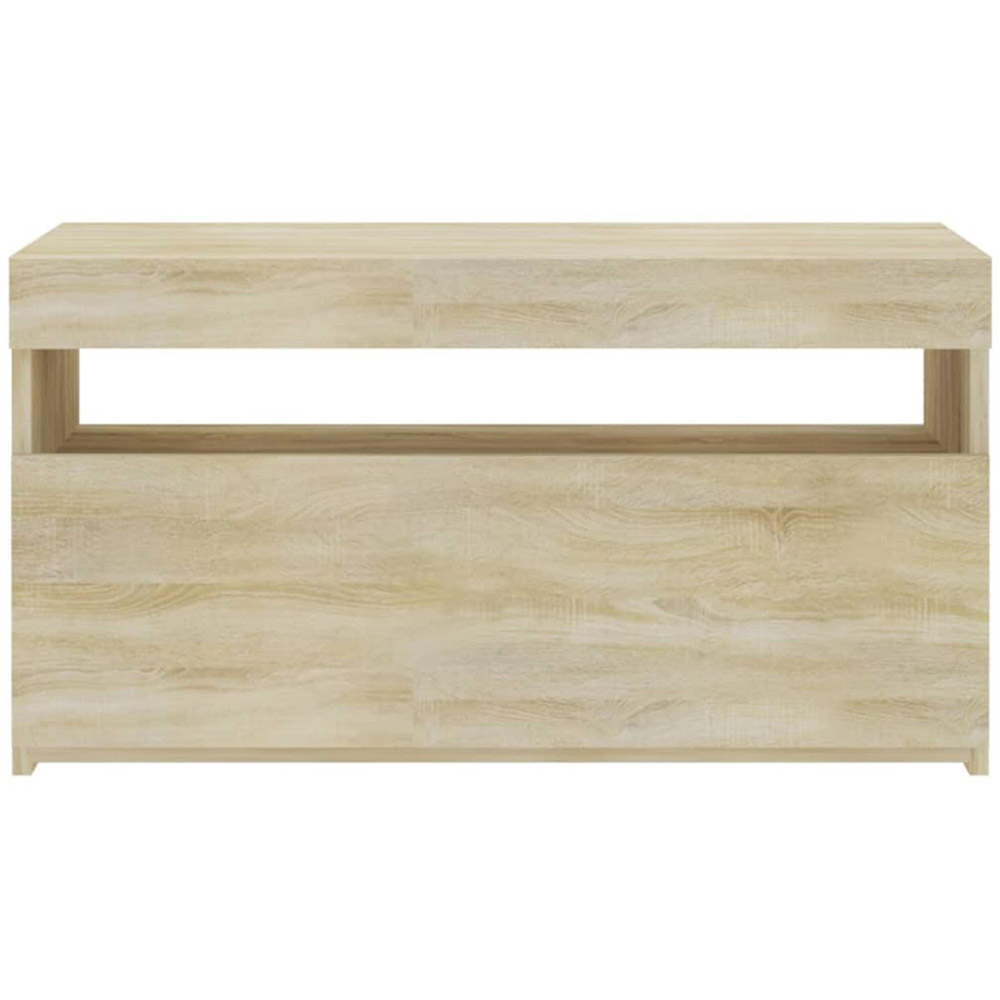 vidaXL Single Flap Door Sonoma Oak TV Cabinet with LED Light Image 9