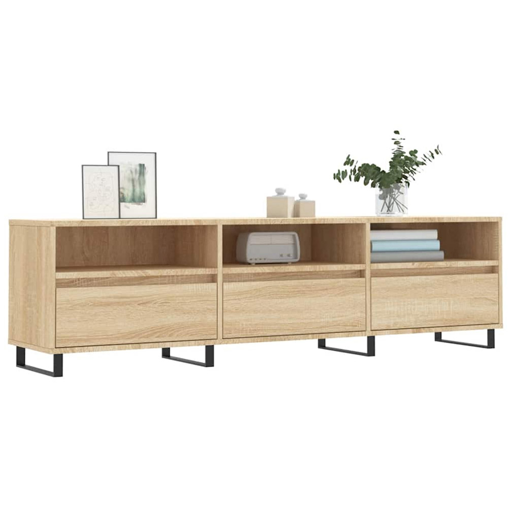 vidaXL 3 Door 3 Shelf Sonoma Oak TV Cabinet Image 3