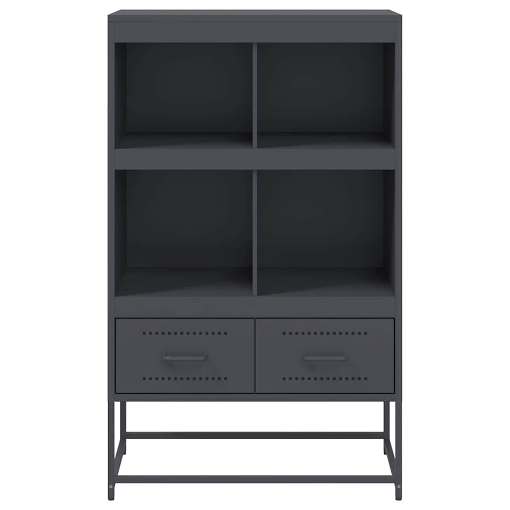 vidaXL 2 Drawer 4 Shelf Anthracite Cold-Rolled Steel Highboard Image 4