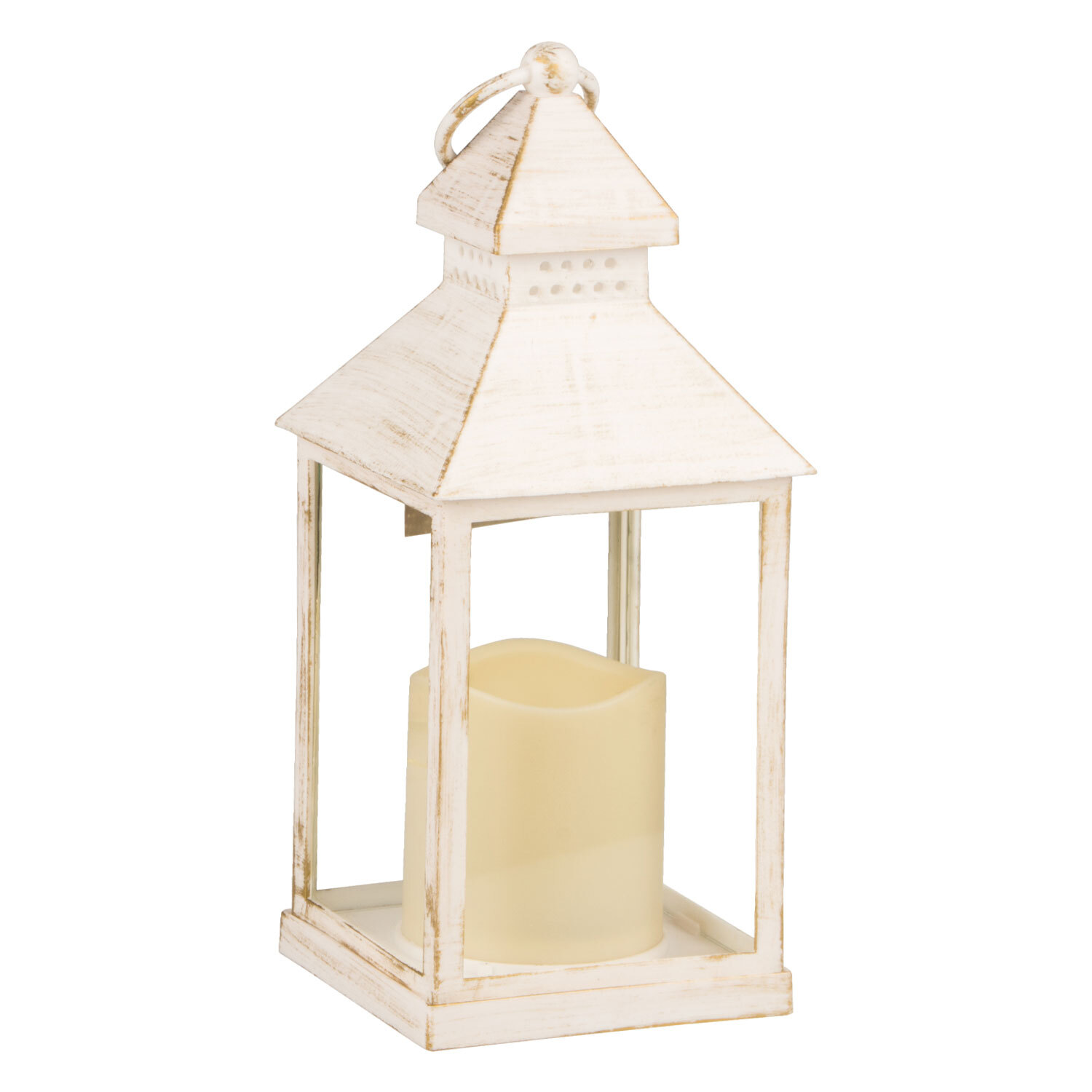 Ivory Brushed LED Lantern Image 2