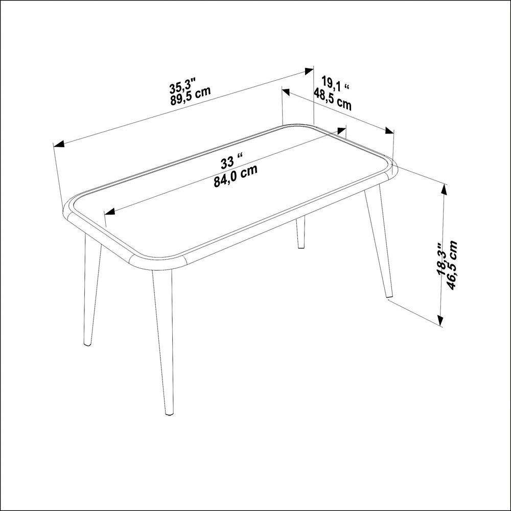 Decorotika Bohemia Murdum Coffee Table with Solid Wood Legs Image 7