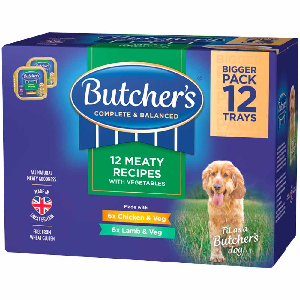 Butcher's Meaty Recipes with Vegetables Dog Food Trays 12 x 150g Image