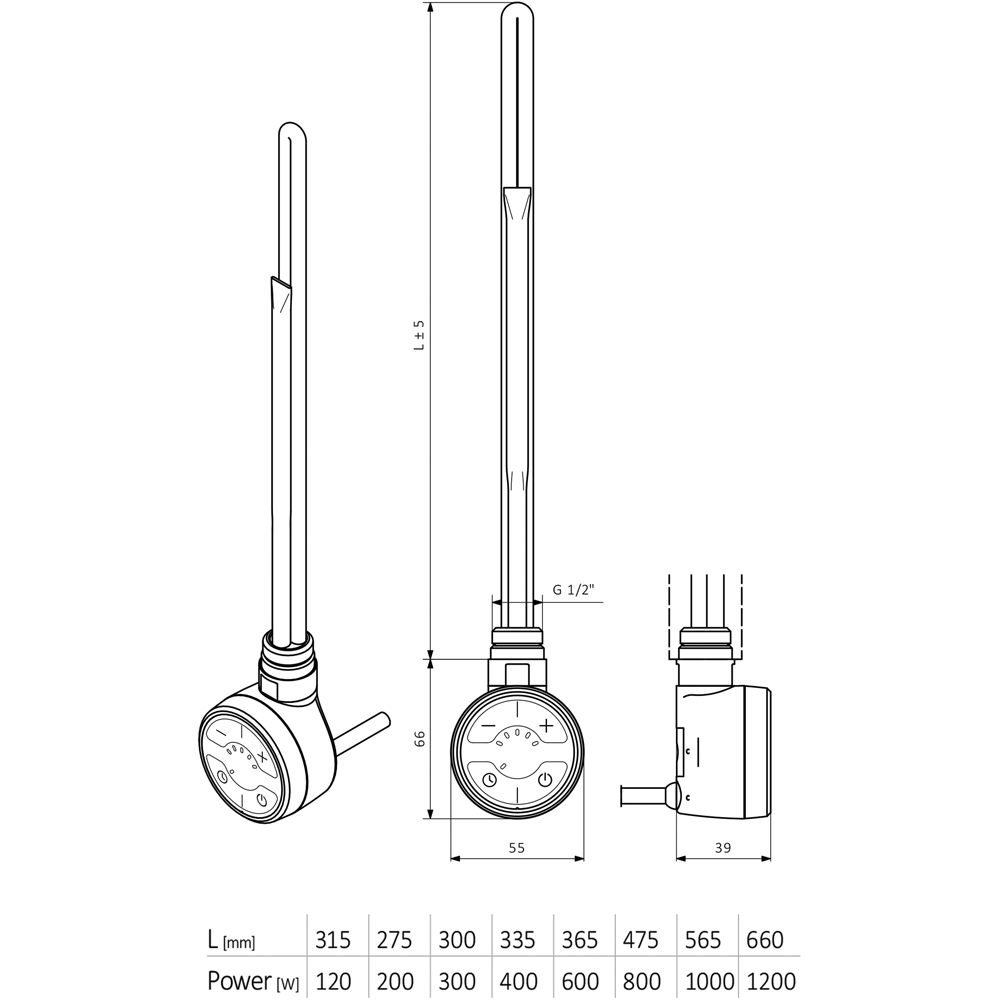 Terma MOA Chrome Heating Element 600W Image 9